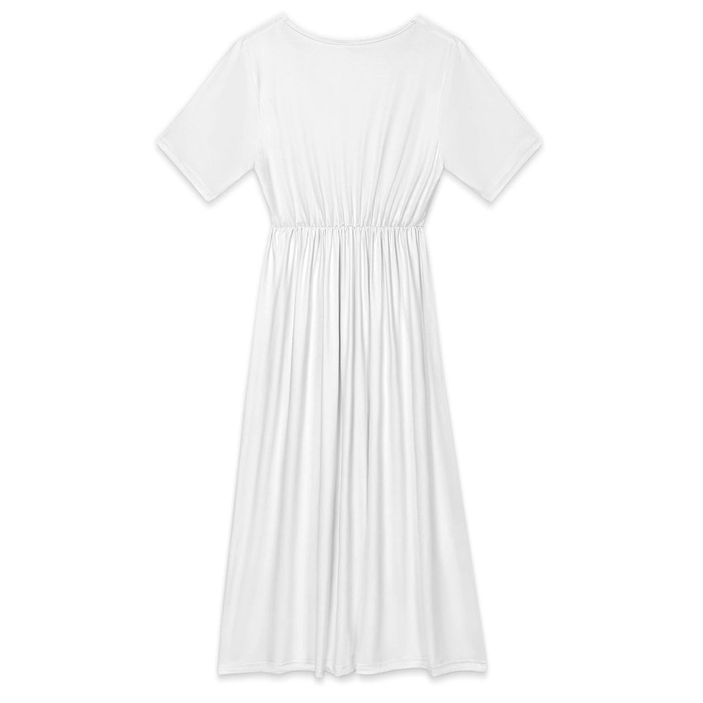 Women’s Petal Neck Short Sleeve Midi Dress