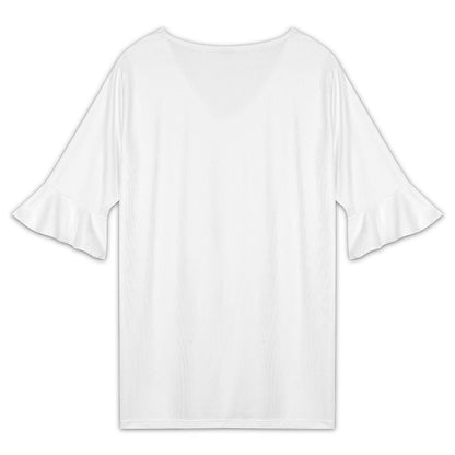 Women’s V Neck Ruffle Sleeve T Shirt