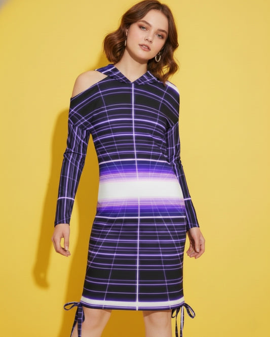 Women’s Cold-Shoulder Hoodie Dress