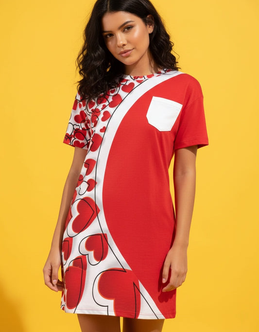 Women’s Short Sleeve Pocket T-Shirt Dress