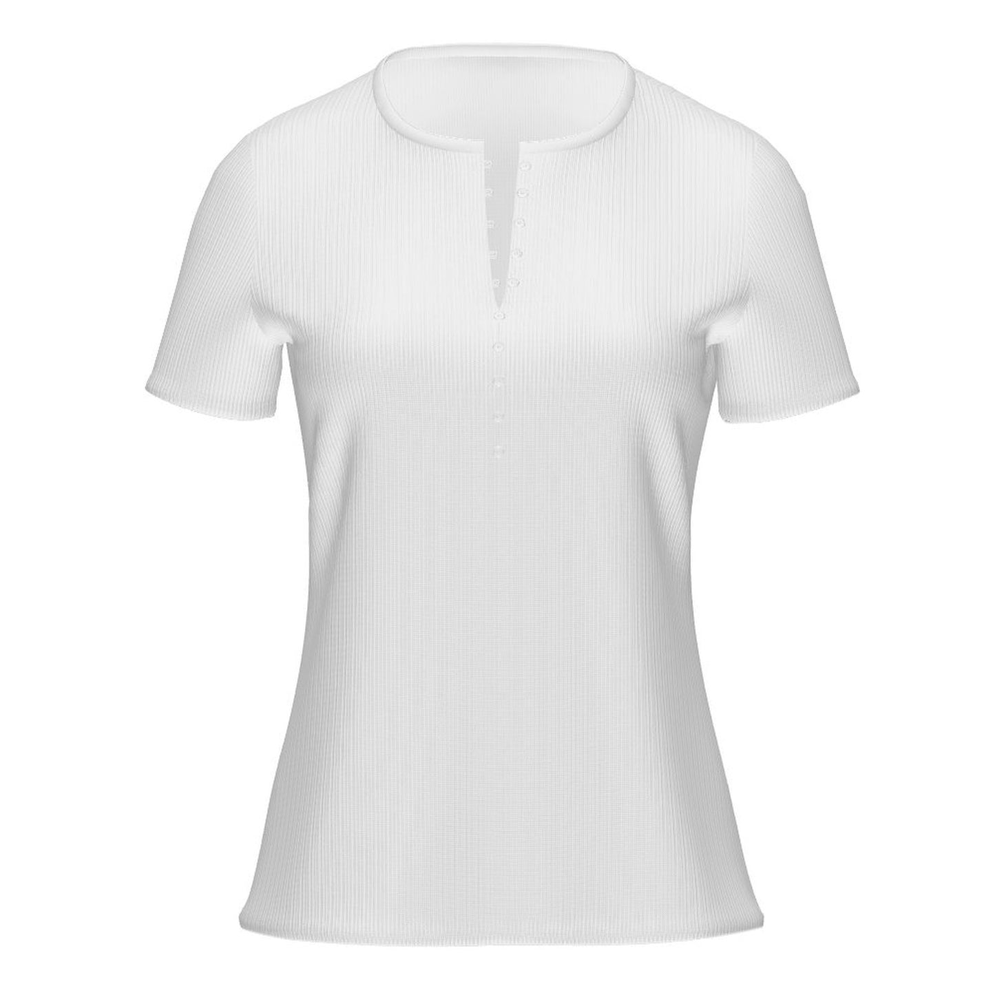 Women’s Short Sleeve Henley Top Button Front T-Shirt
