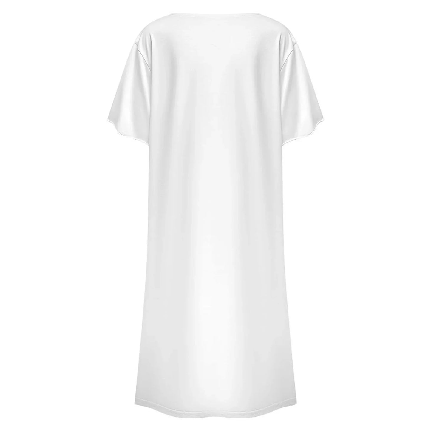 Women’s Button Front Short Sleeve Midi Dress - Nogicle