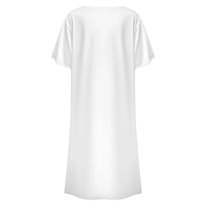 Women’s Button Front Short Sleeve Midi Dress - Nogicle