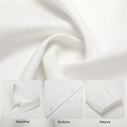 Women's Collared Button-Down Long Sleeve Blouse - Nogicle