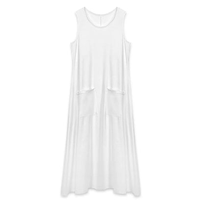Women’s Sleeveless Maxi Dress with Pockets - Nogicle