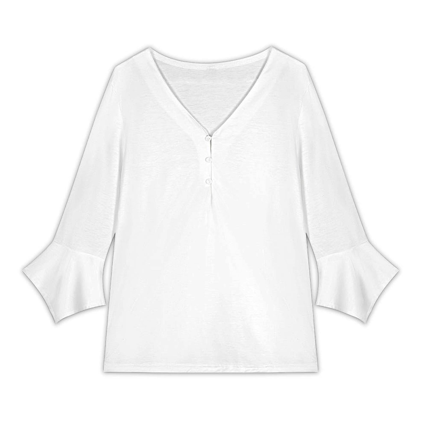 Women’s V-Neck Petal Sleeve Blouse