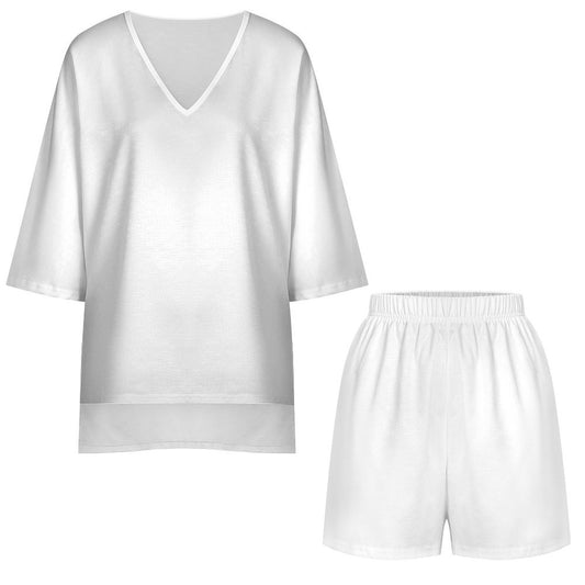 Women’s V-Neck Batwing Sleeve Top and Shorts Set
