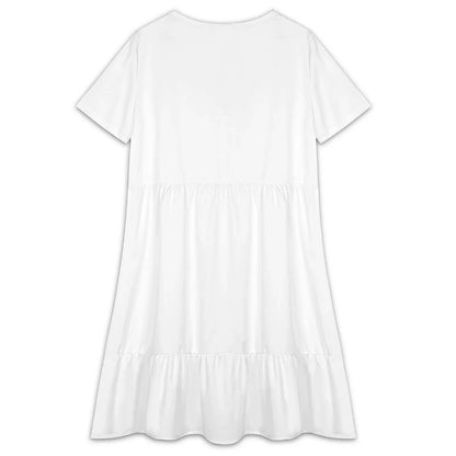 Women’s Short-Sleeve Tie-Neck Dress - Nogicle
