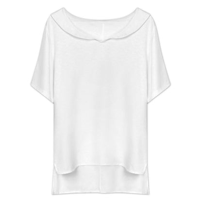 Women’s V Neck Short Sleeve Ruffle Collar T Shirt