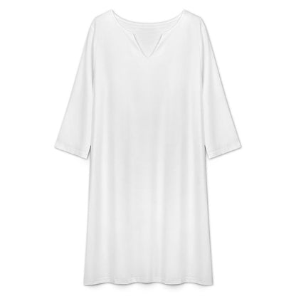 Women’s V-Neck Mid-Sleeve Dress