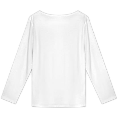 Women’s Button Front Round Neck Long Sleeve Top